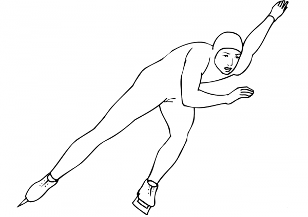 Speed Skating coloring page image