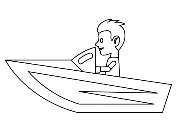 Speedboat coloring page image