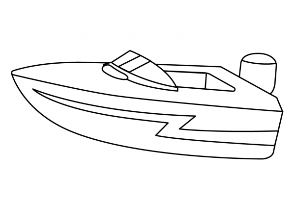 Speedboat Emoji coloring page image