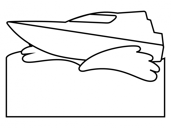 Speedboat Emoji coloring page image