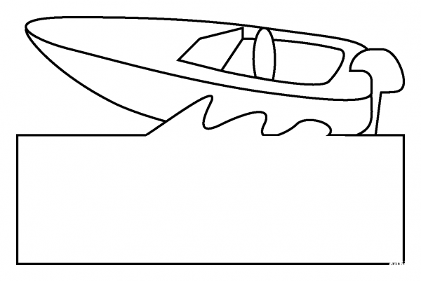 Speedboat Emoji coloring page image