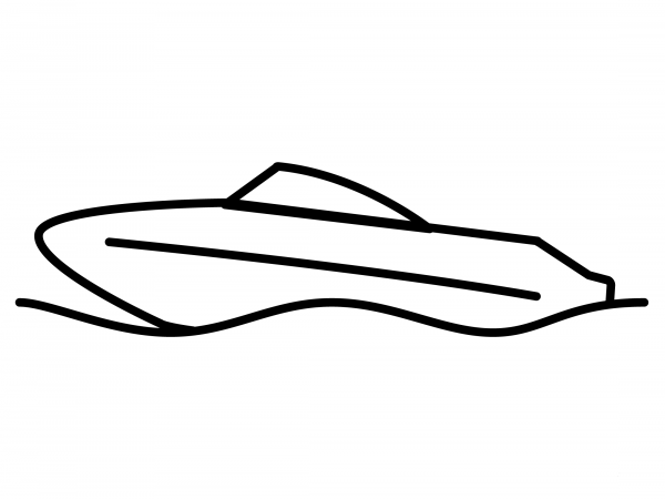 Speedboat Emoji coloring page image