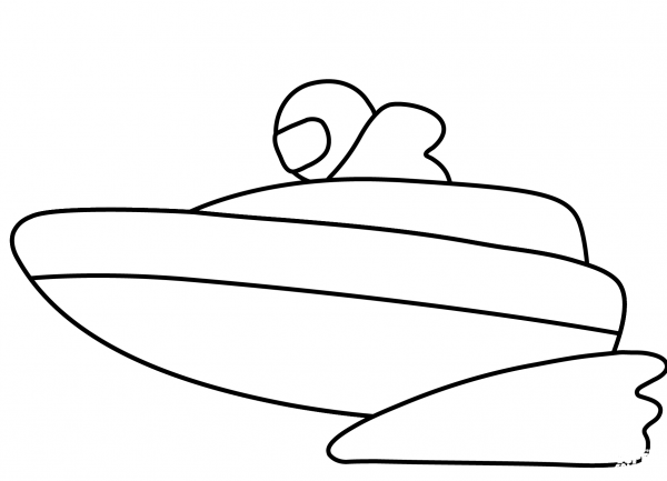 Speedboat Emoji coloring page image