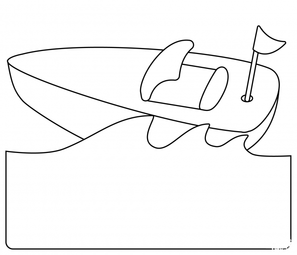 Speedboat Emoji coloring page image