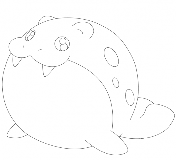 Spheal coloring page image