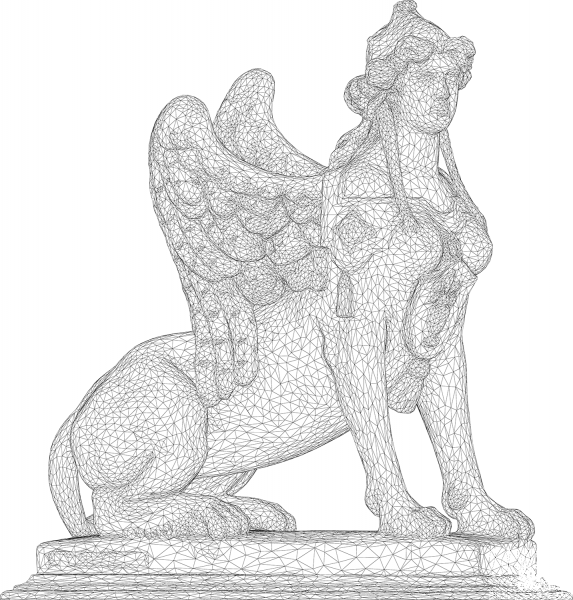 Sphinx 3D Wireframe coloring page image