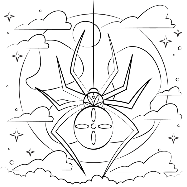 Spider coloring page image