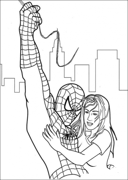 Spider-man Has Saved Gwen Stacy coloring page image