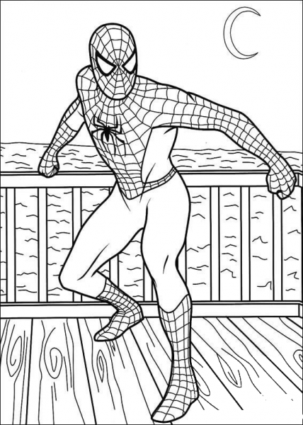 Spider-man On A Boat coloring page image