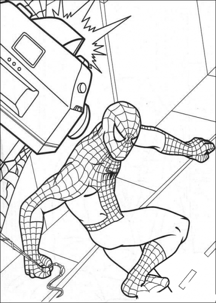 Spider-man On Camera coloring page image