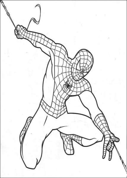 Spiderman Make His Own String coloring page image