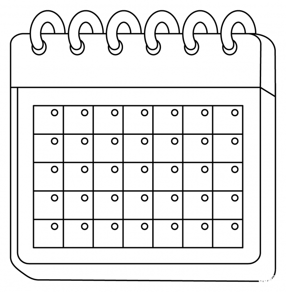 Spiral Calendar Emoji coloring page image