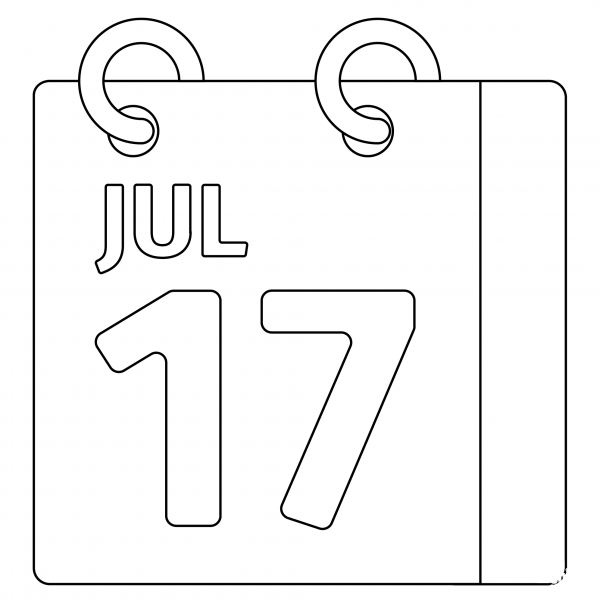 Spiral Calendar Pad Emoji coloring page image