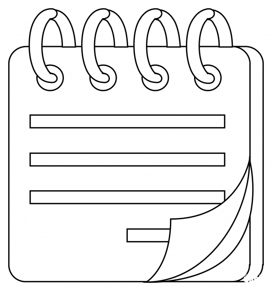 Spiral Notepad coloring page image