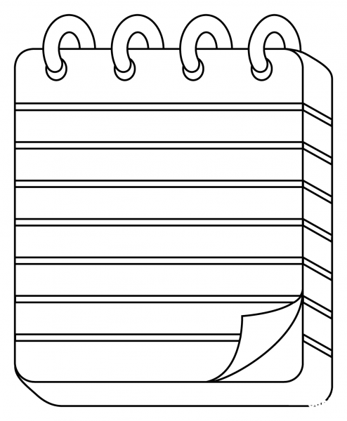 Spiral Notepad Emoji coloring page image