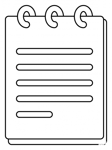 Spiral Notepad Emoji coloring page image