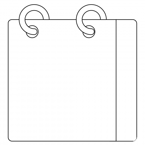 Spiral Notepad Emoji coloring page image