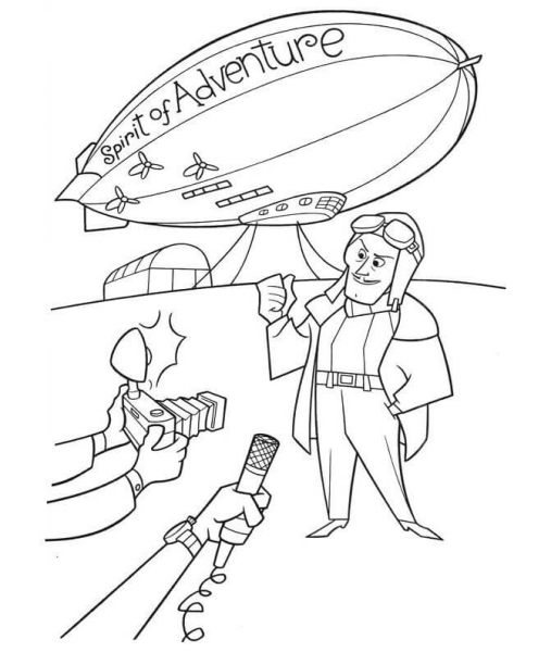 Spirit of Adventure airship coloring page image
