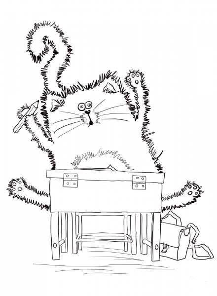 Splat the Cat Back to School coloring page image