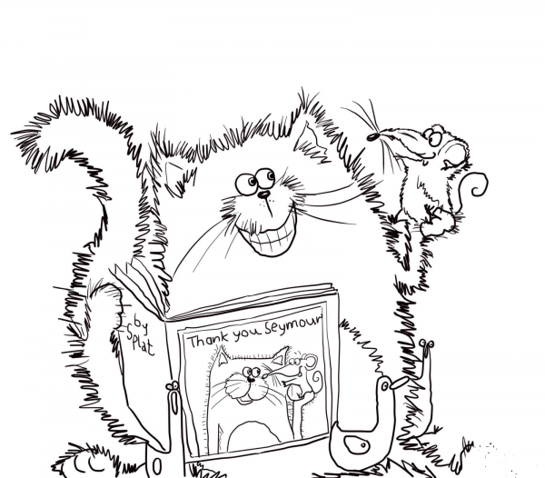Splat the Cat Says Thank You coloring page image