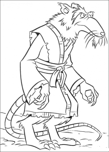Splinter, a humanoid rat coloring page image