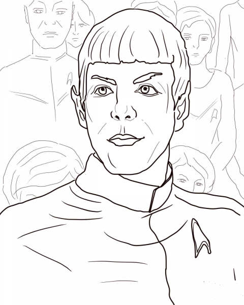 Spock from Star Trek Into Darkness coloring page image