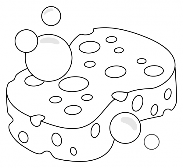 Sponge Emoji coloring page image
