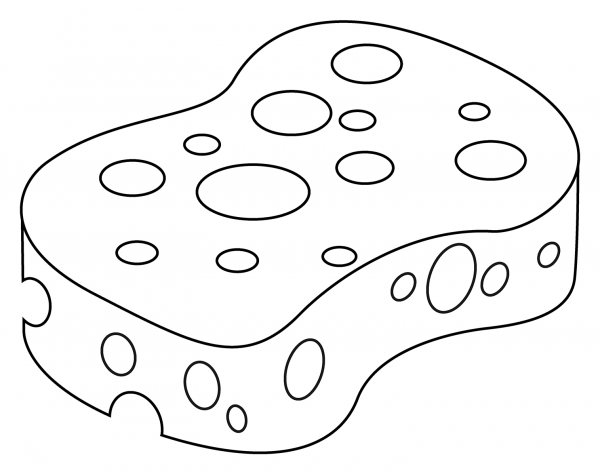 Sponge Emoji coloring page image