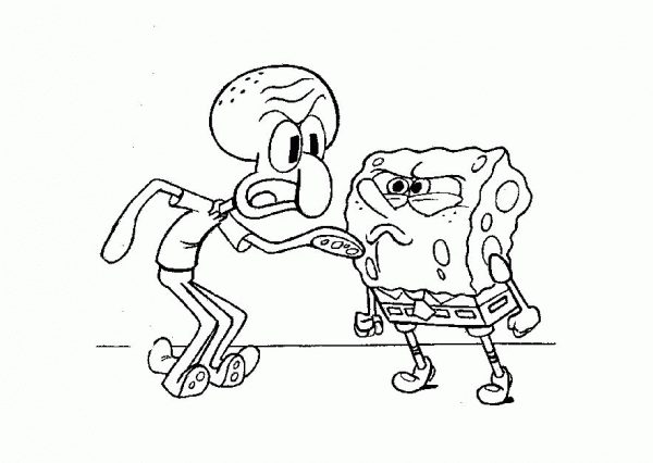 SpongeBob Is Mad  coloring page image
