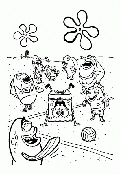 SpongeBob Upside Down  coloring page image