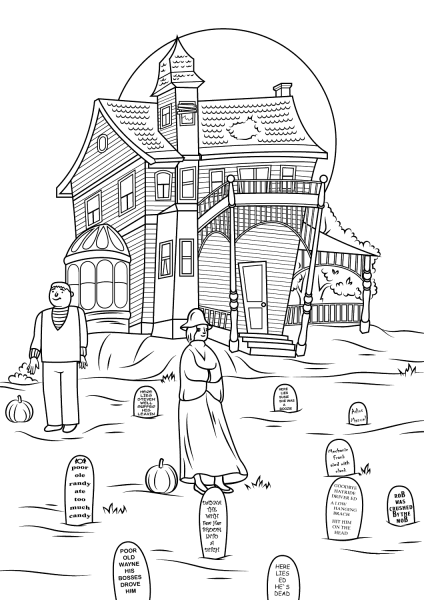 Spooky Haunted House Photo by Jon Seidman coloring page image