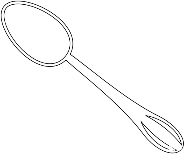 Spoon coloring page image