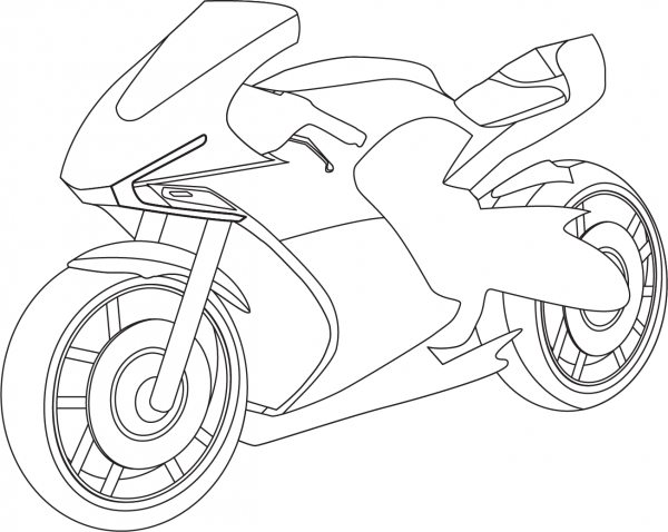 Sport Bike coloring page image