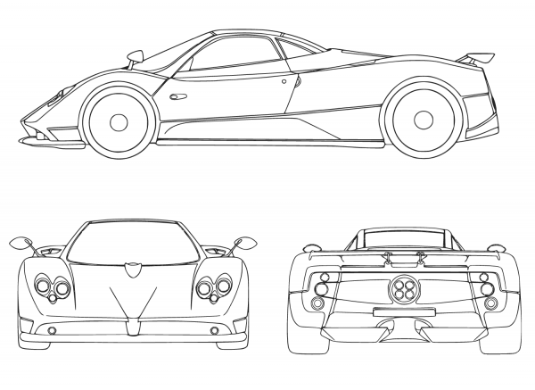 Sport Car coloring page image