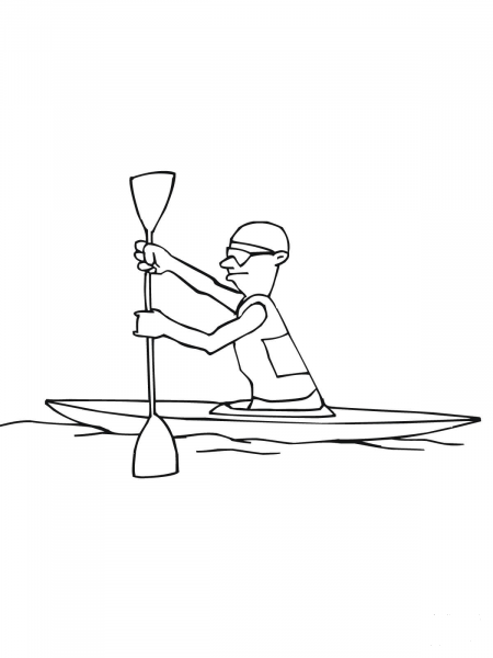 Sport Kayaking coloring page image