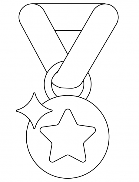 Sport Medal Emoji coloring page image