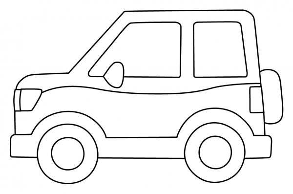 Sport Utility Vehicle Emoji coloring page image