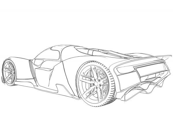 Sportcar coloring page image