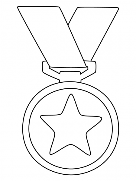 Sports Medal Emoji coloring page image