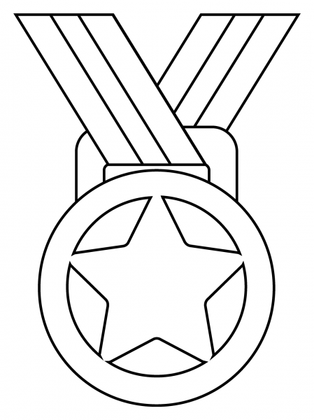 Sports Medal Emoji coloring page image