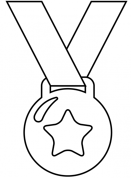 Sports Medal Emoji coloring page image