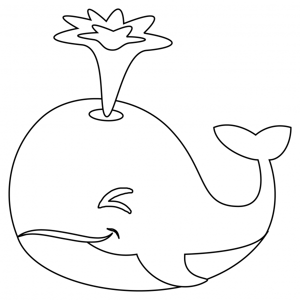 Spouting Whale coloring page image
