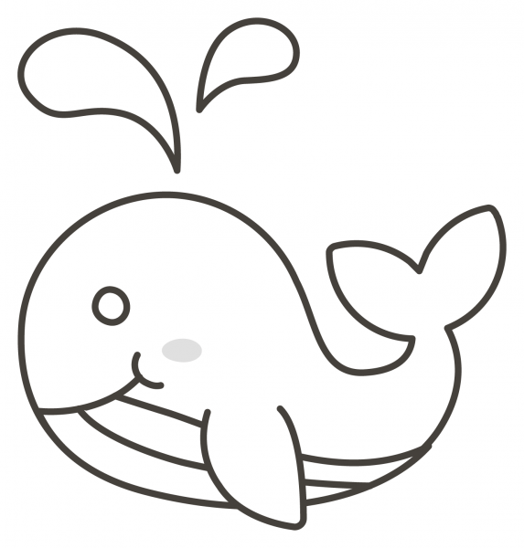 Spouting Whale coloring page image
