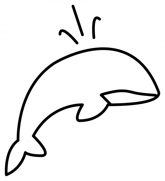 Spouting Whale Emoji coloring page image
