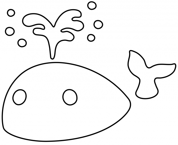 Spouting Whale Emoji coloring page image
