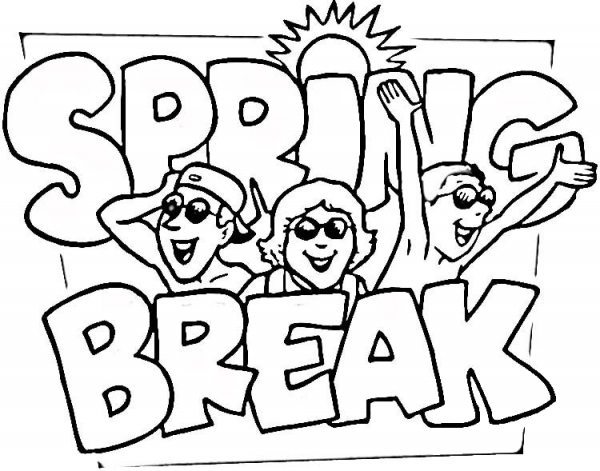 Spring Break coloring page image