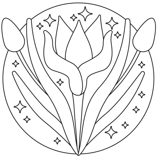 Spring Flower coloring page image