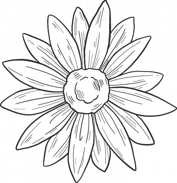 Spring Flower coloring page image