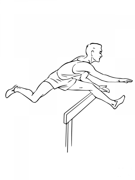 Sprint Hurdle Racer coloring page image
