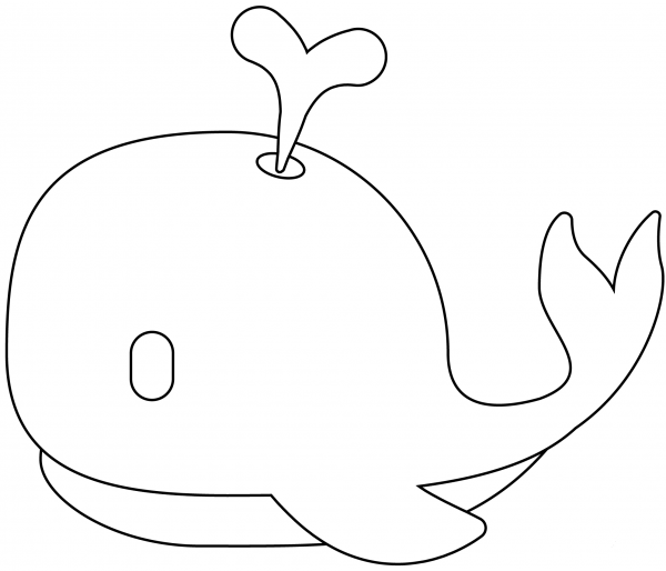 Spurting Whale Emoji coloring page image